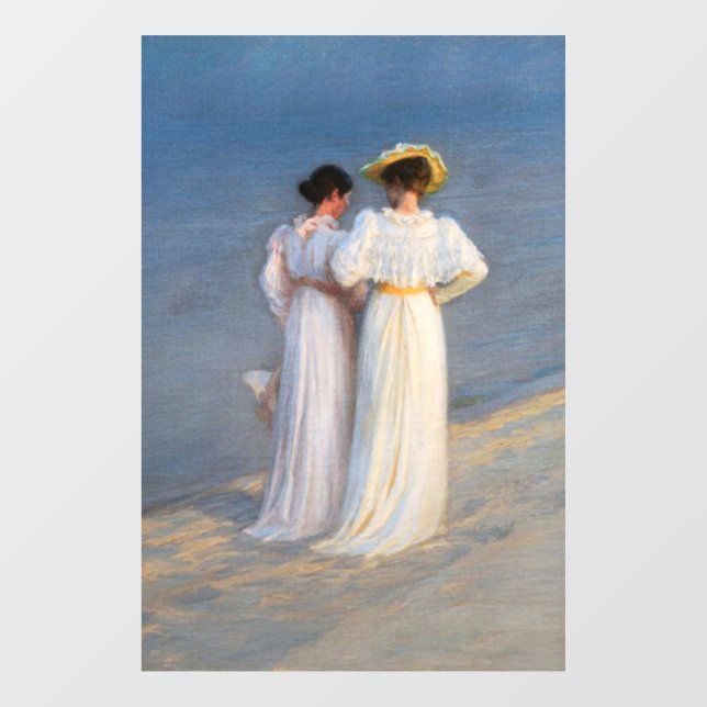 Kroyer - Summer Evening on Skagen Beach Closeup Window Cling (Sheet)