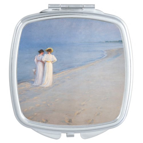 Kroyer _ Summer Evening on Skagen Beach Compact Mirror