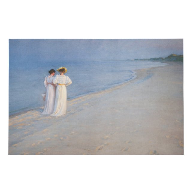 Kroyer - Summer Evening on Skagen Beach Faux Canvas Print (Front)