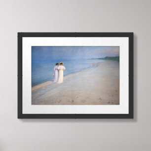 Kroyer - Summer Evening on Skagen Beach Framed Art