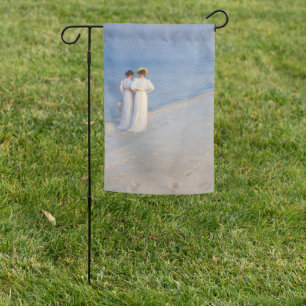 Kroyer - Summer Evening on Skagen Beach Garden Flag
