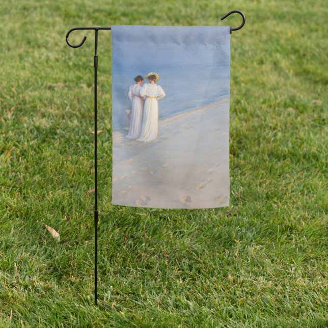 Kroyer - Summer Evening on Skagen Beach Garden Flag (In SItu)