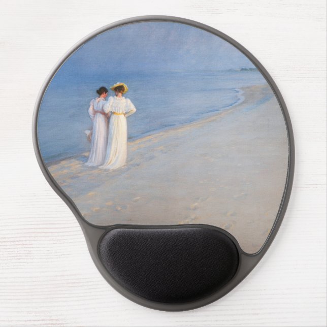 Kroyer - Summer Evening on Skagen Beach Gel Mouse Pad (Front)