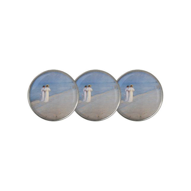 Kroyer - Summer Evening on Skagen Beach Golf Ball Marker (3 Up)