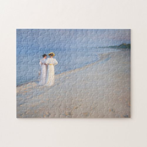 Kroyer _ Summer Evening on Skagen Beach Jigsaw Puzzle