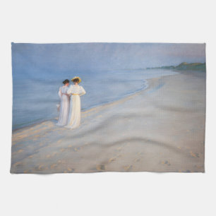 Kroyer - Summer Evening on Skagen Beach Kitchen Towel