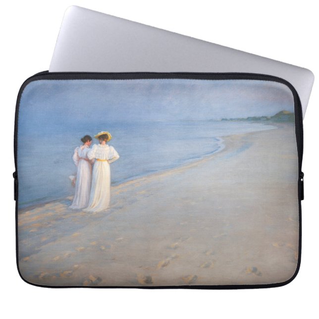 Kroyer - Summer Evening on Skagen Beach Laptop Sleeve (Front)