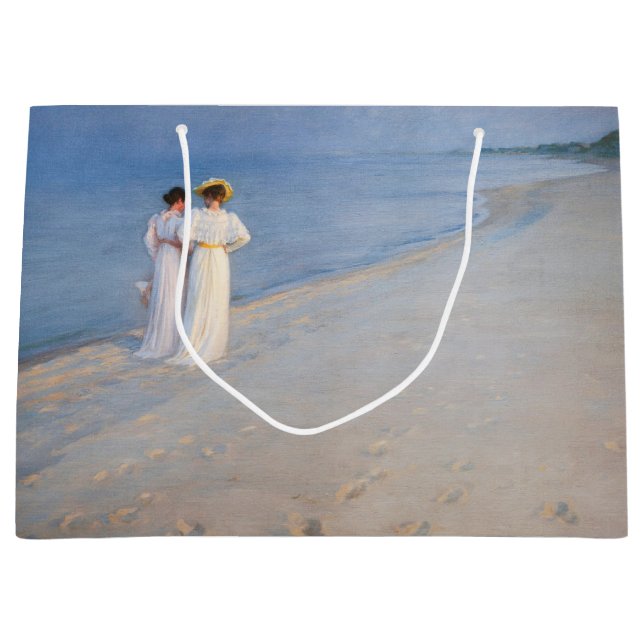 Kroyer - Summer Evening on Skagen Beach Large Gift Bag (Front)