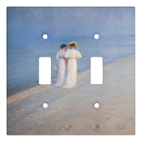 Kroyer _ Summer Evening on Skagen Beach Light Switch Cover