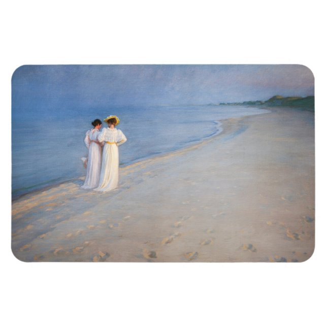 Kroyer - Summer Evening on Skagen Beach Magnet (Horizontal)