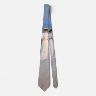 Kroyer - Summer Evening on Skagen Beach Neck Tie