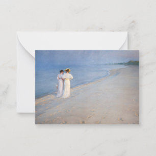 Kroyer - Summer Evening on Skagen Beach Note Card