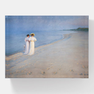 Kroyer - Summer Evening on Skagen Beach Paperweight