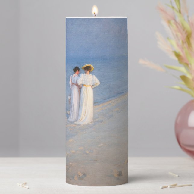 Kroyer - Summer Evening on Skagen Beach Pillar Candle (In Situ)