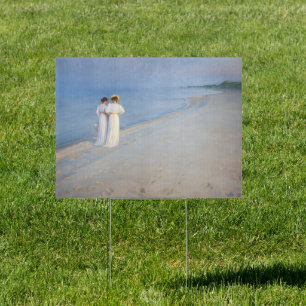 Kroyer - Summer Evening on Skagen Beach Sign