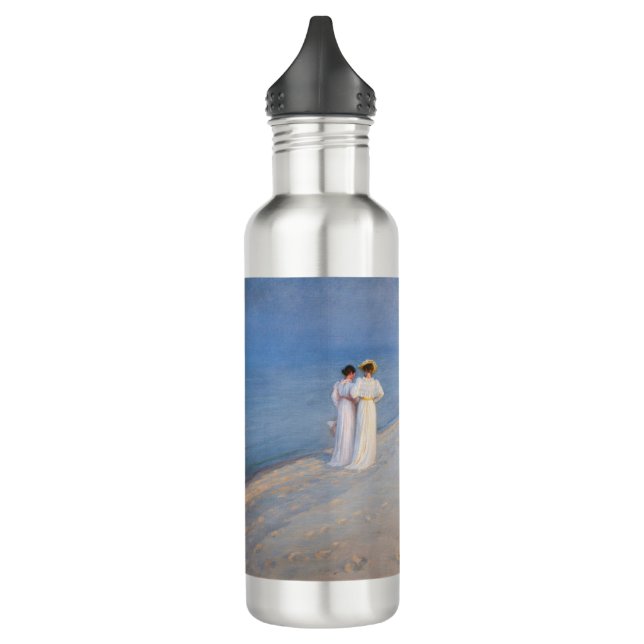 Kroyer - Summer Evening on Skagen Beach Stainless Steel Water Bottle (Left)