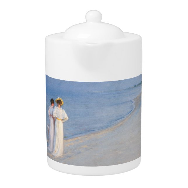 Kroyer - Summer Evening on Skagen Beach Teapot (Front)