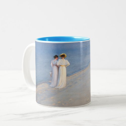 Kroyer _ Summer Evening on Skagen Beach Two_Tone Coffee Mug