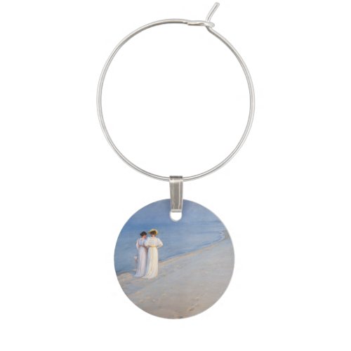 Kroyer _ Summer Evening on Skagen Beach Wine Charm