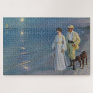 Kroyer - The Artist and his Wife on the Beach Jigsaw Puzzle