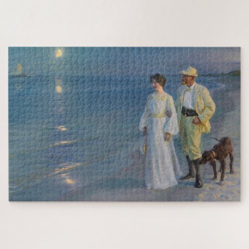 Kroyer _ The Artist and his Wife on the Beach Jigsaw Puzzle