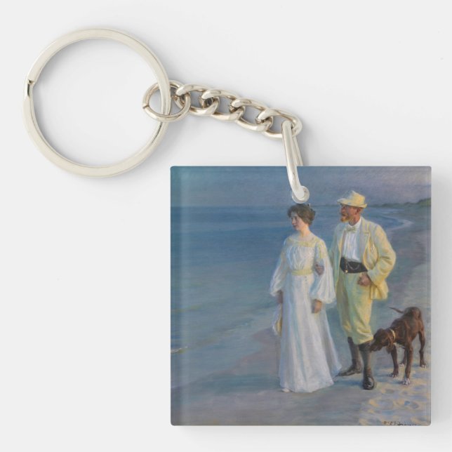 Kroyer - The Artist and his Wife on the Beach Keychain (Front)