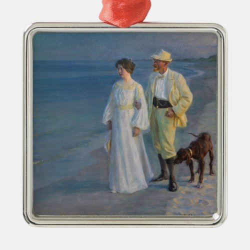 Kroyer _ The Artist and his Wife on the Beach Metal Ornament