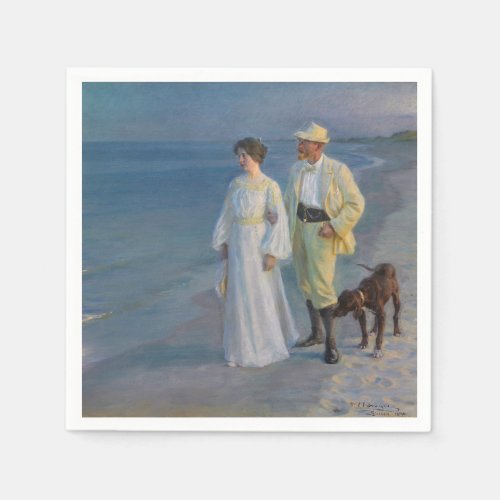 Kroyer _ The Artist and his Wife on the Beach Napkins
