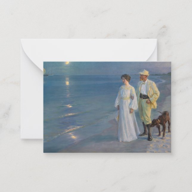 Kroyer - The Artist and his Wife on the Beach Note Card (Front)