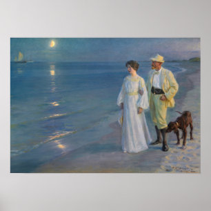 Kroyer - The Artist and his Wife on the Beach Poster