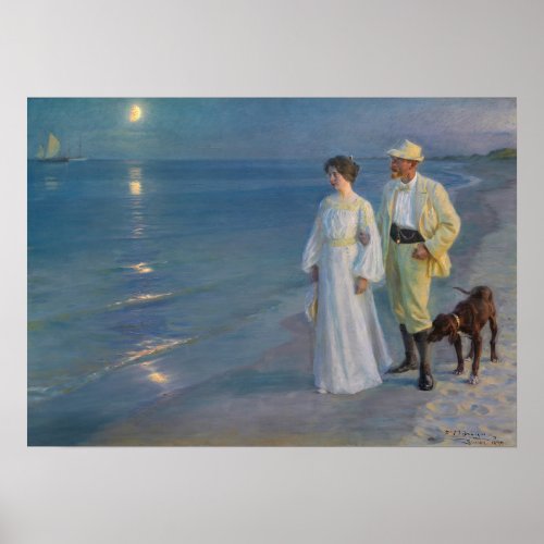 Kroyer _ The Artist and his Wife on the Beach Poster