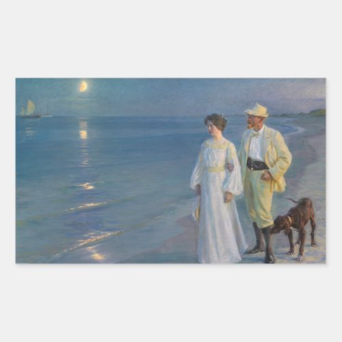Kroyer _ The Artist and his Wife on the Beach Rectangular Sticker