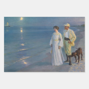 Kroyer - The Artist and his Wife on the Beach Wrapping Paper Sheets