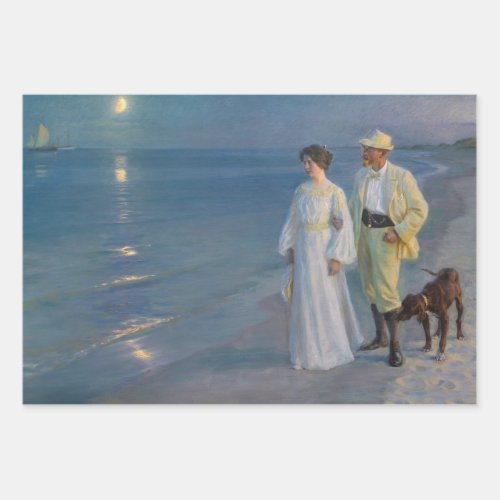 Kroyer _ The Artist and his Wife on the Beach Wrapping Paper Sheets