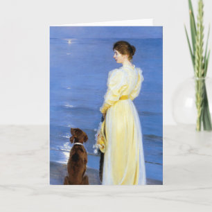 Kroyer - The Artist's Wife and Dog by the Shore Card