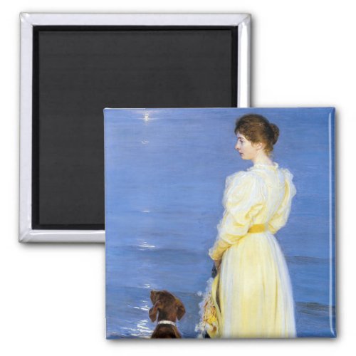 Kroyer _ The Artists Wife and Dog by the Shore Magnet