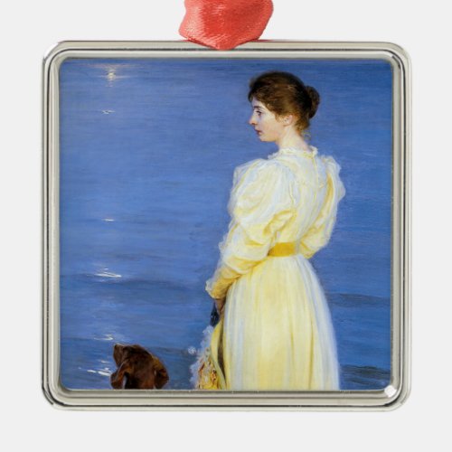 Kroyer _ The Artists Wife and Dog by the Shore Metal Ornament