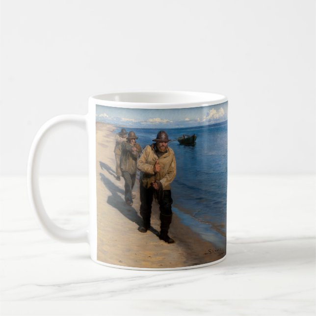 Kroyer - Three Fishermen Pulling a Boat Coffee Mug (Left)