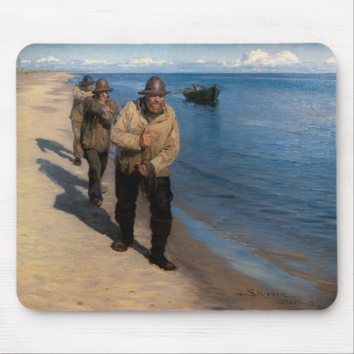Kroyer _ Three Fishermen Pulling a Boat Mouse Pad