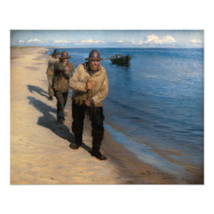 Kroyer - Three Fishermen Pulling a Boat Photo Print