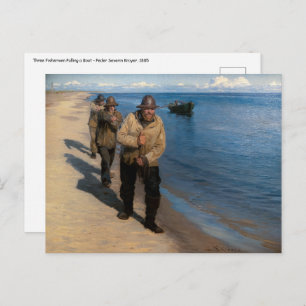 Kroyer - Three Fishermen Pulling a Boat Postcard