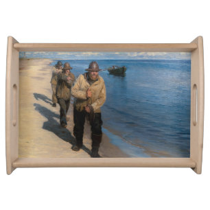 Kroyer - Three Fishermen Pulling a Boat Serving Tray