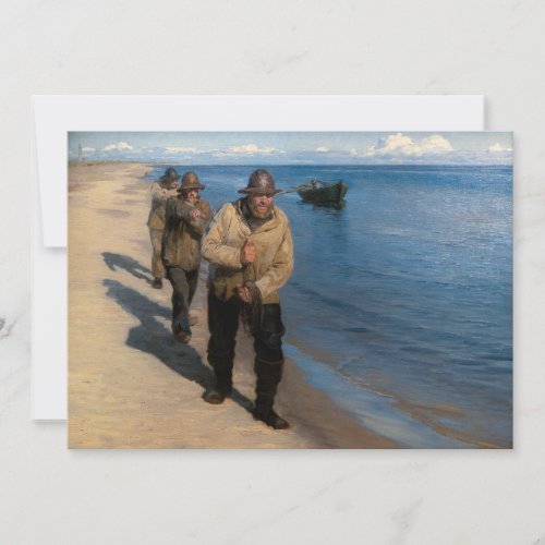 Kroyer _ Three Fishermen Pulling a Boat Thank You Card