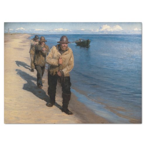 Kroyer _ Three Fishermen Pulling a Boat Tissue Paper