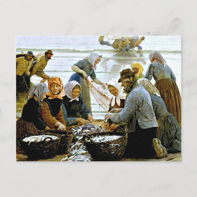 Kroyer - Women and Fishermen of Hornbaek Postcard (Front)
