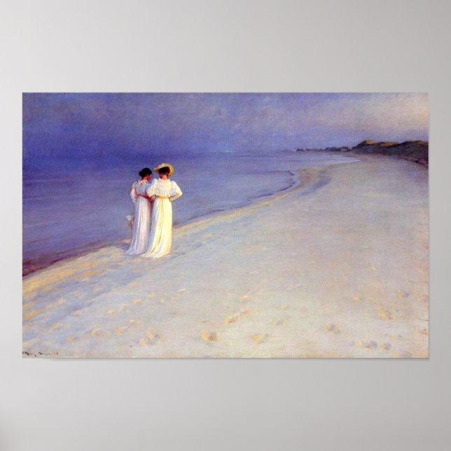 Kroyer's "Summer Afternoon on Skagen Beach" Poster (Front)