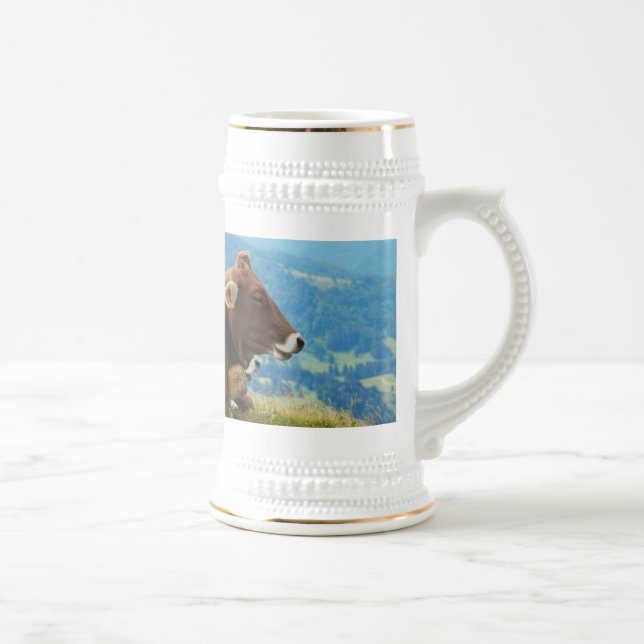 Krug dairy cow in the Alps Beer Stein (Right)