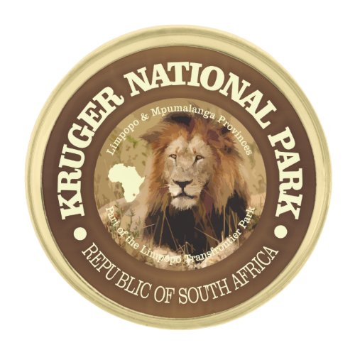 Kruger National Park C Gold Finish Lapel Pin