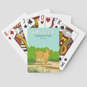 Kruger National Park Serval Travel Art Vintage Poker Cards