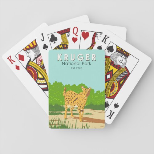 Kruger National Park Serval Travel Art Vintage Poker Cards